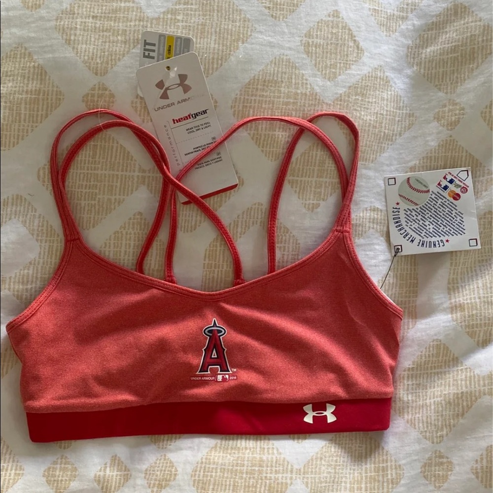 Under Armour MLB Angels Red Sports Bra